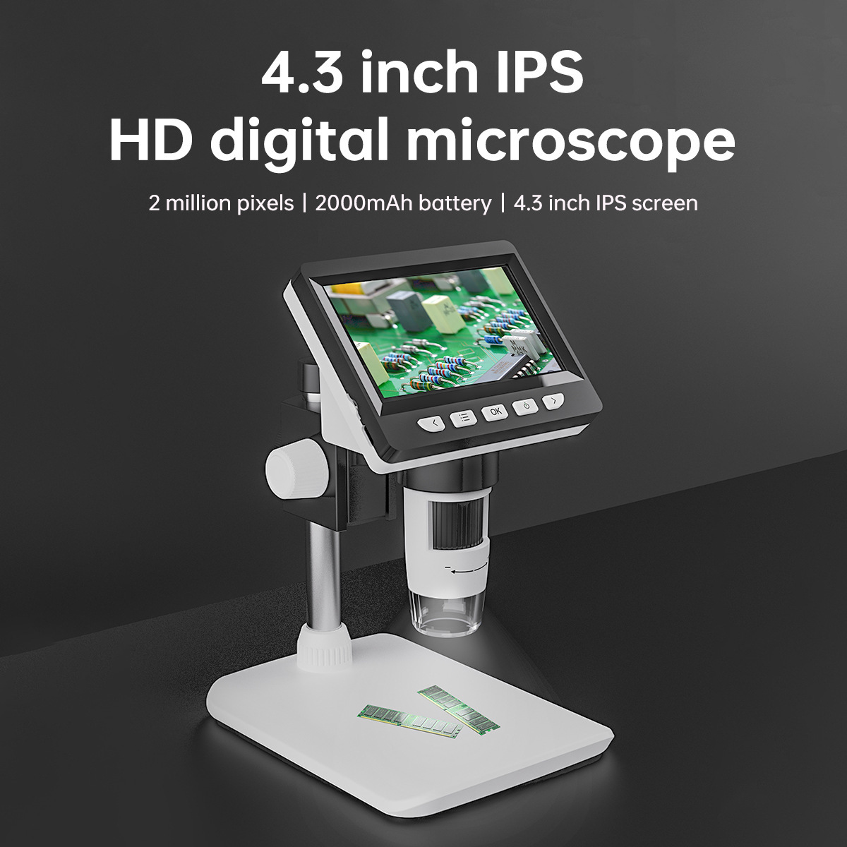 Usb Microscope Digital - 4.3-Cal przenośny elektroniczny mikroskop cyfrowy 1000X